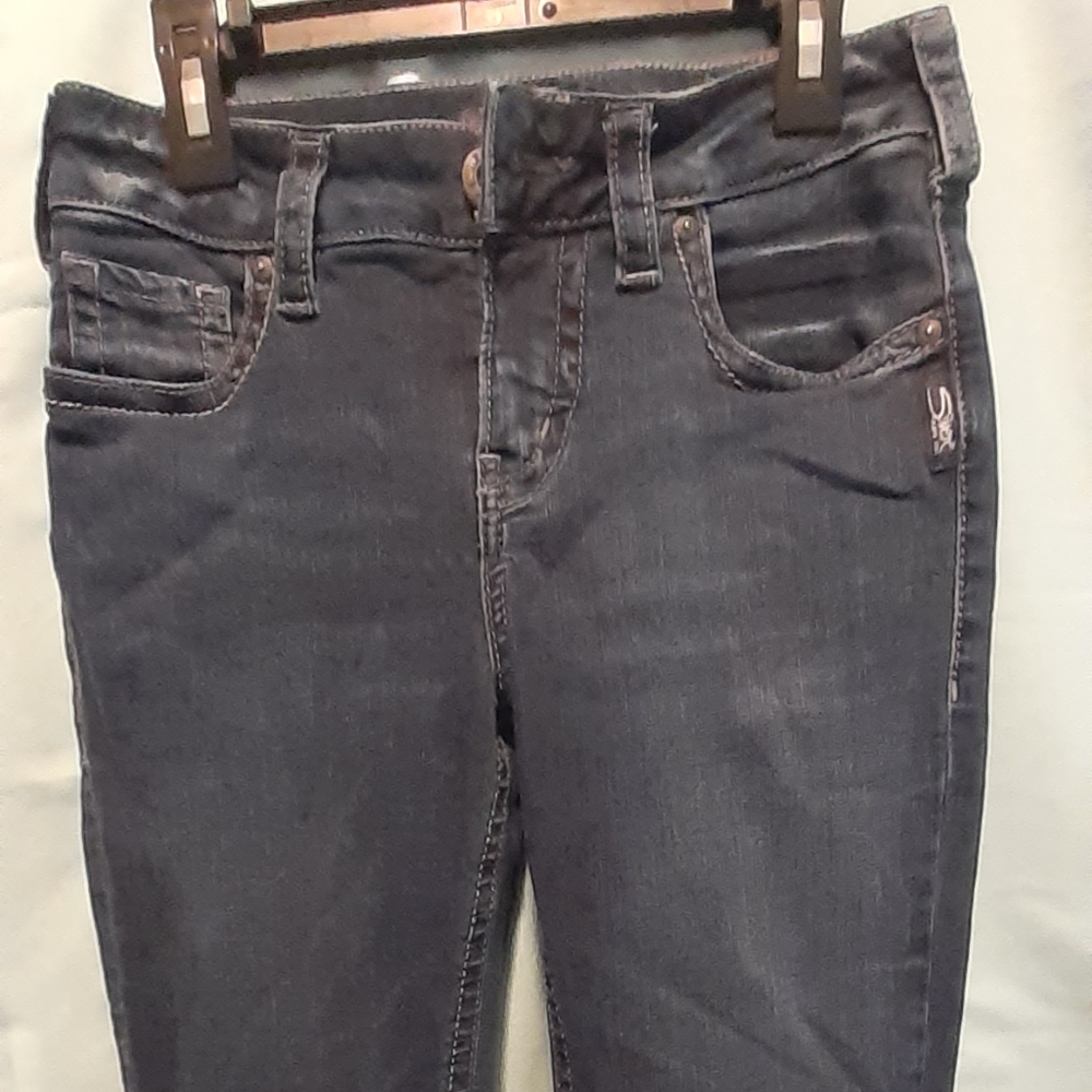 silver Aiko slim boot cut jeans